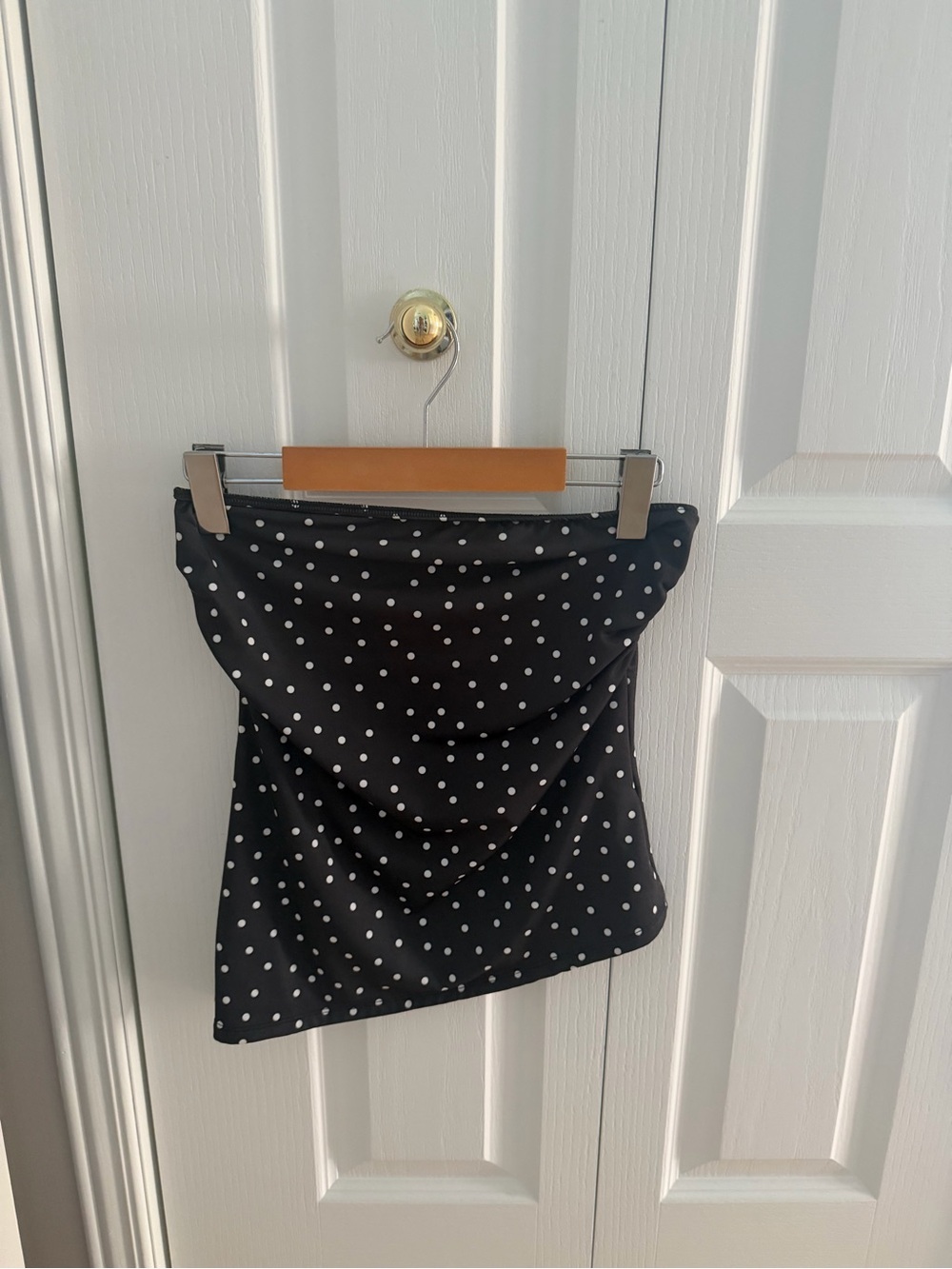 Black Polka Dot Strapless Tank Top - Classic Summer Staple